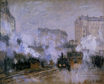  Saint Pintura - Exterior de la estación Saint Lazare Llegada de un tren Claude Monet